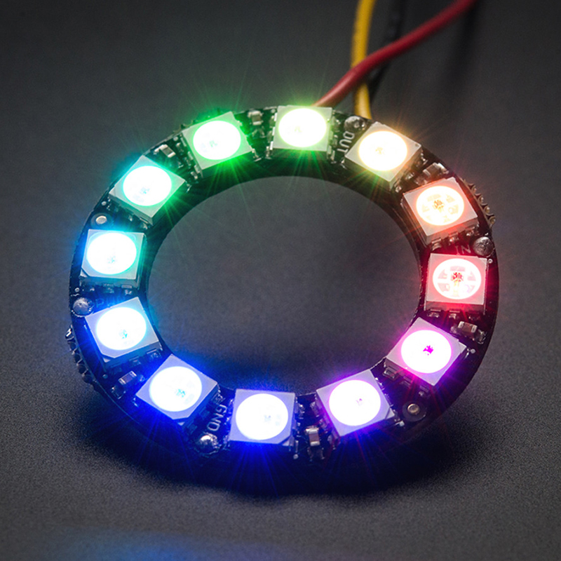 Neopixel Ring-WS2812 12X5050 RGB LED Built-in Full Color Driver Light